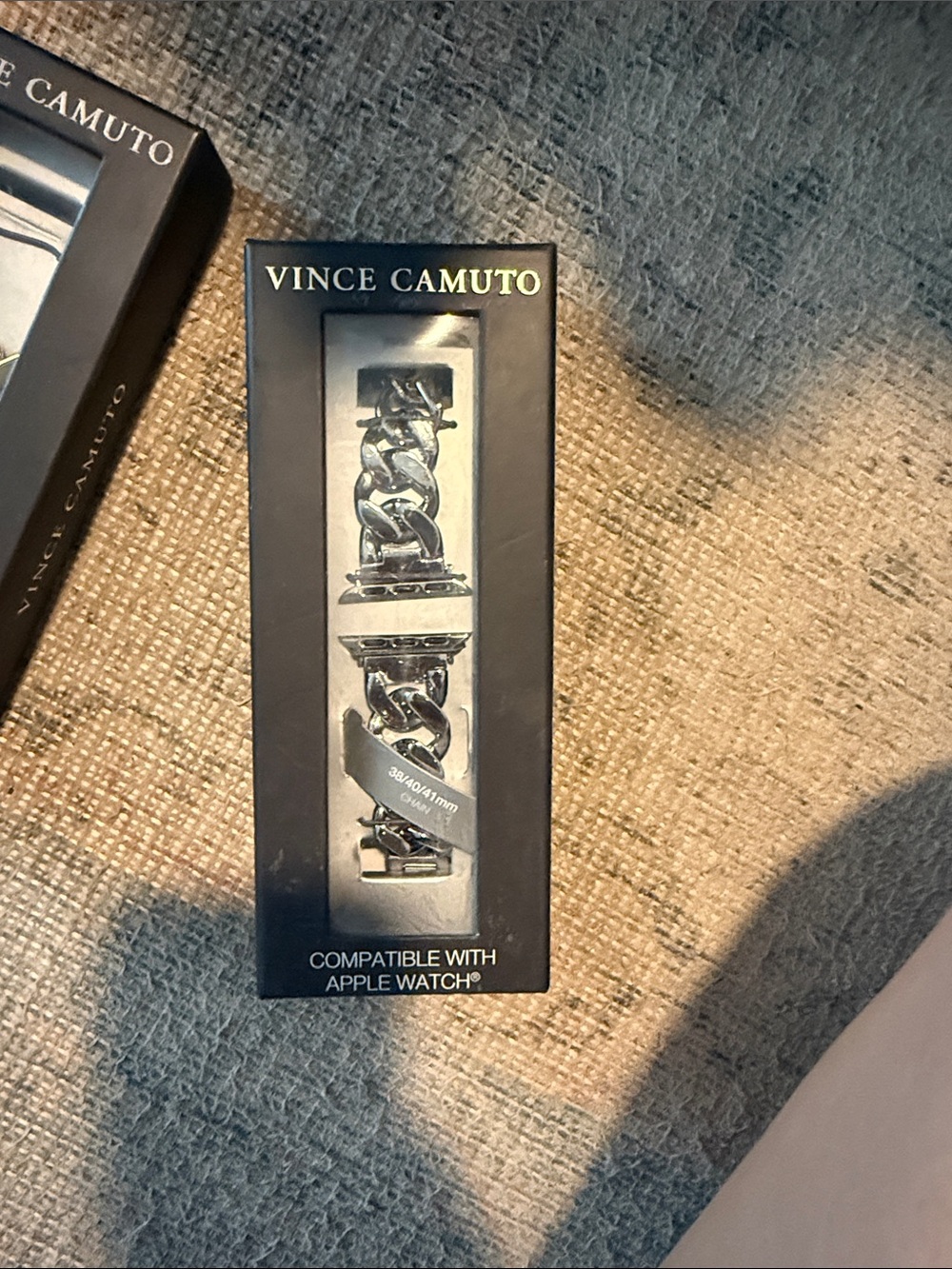 Vince Camuto Polished Silver Chain-Link Apple Watch Band